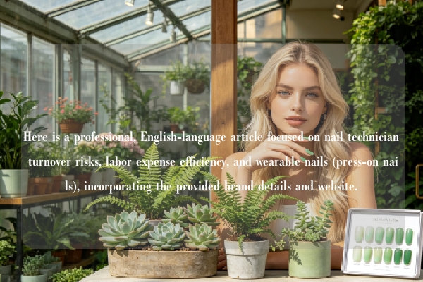 Here is a professional, English-language article focused on nail technician turnover risks, labor expense efficiency, and wearable nails (press-on nails), incorporating the provided brand details and website.